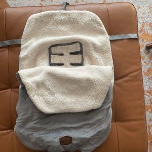 JJ Cole Winter Baby Car Seat Cover & Bunting Bag — Graphite Gray — Sherpa Lined